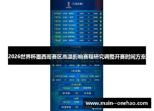 2026世界杯墨西哥赛区高温影响赛程研究调整开赛时间方案